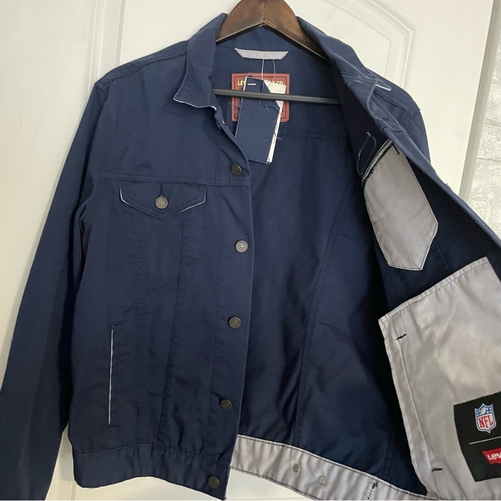 RARE NFL Seattle Seahawks levis prototype sample twill trucker jacket M navy - Picture 6 of 13